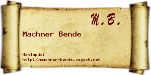 Machner Bende névjegykártya